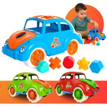 Brinquedo Educativo 1 Ano 12 Meses Fusca Encaixe Carrinho