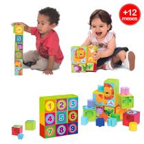 Brinquedo Educativo + 12 Meses Cubinhos 5 Em 1 Didático - Mercotoys