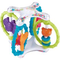 Brinquedo Educativo 3 em 1 Cubo Chocalho Bebê - Bola Chocalho e Mordedor - Auby
