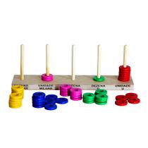 Brinquedo Educativo Abaco Aberto 5 Colunas - Argolas De Plastico - CARLU BRINQUEDOS