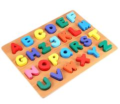 Brinquedo Educativo Alfabeto Colorido Peças Em Madeira - Dm Toys