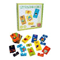 Brinquedo Educativo Alfabeto Ilustrado 78 Peças MDF Sonho de Criança Brinquedo Educativo Alfabeto Ilustrado 78 Peças MDF Sonho de Criança
