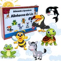 Brinquedo Educativo Alinhavos com Caixa e Cordão Colorido 8 Animais Brinquedo Educativo Alinhavos com Caixa e Cordão Colorido 8 Animais