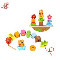 Brinquedo educativo - Animais de equilíbrio e alinhavo - Tooky Toy