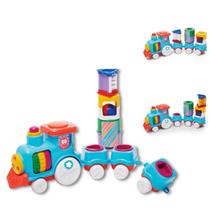 Brinquedo educativo animal trem block sortido - tateti