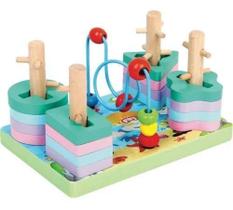 Brinquedo educativo aramado divertido cores e formas mdf - TOY MIX
