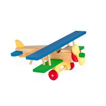 Brinquedo Educativo Aviao De Madeira Colorido - CARLU