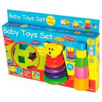Brinquedo Educativo Baby Toys Set Atividade Para Bebe KIT 12 Blocos de Encaixe - Brinquedos Pica Pau