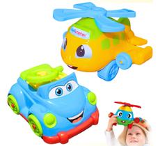 Brinquedo Educativo Bebê 1 Ano Menino Carrinho E Helicóptero