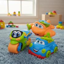 Brinquedo Educativo Bebê 1 Ano Menino Kit Carro Moto E Avião Kit Menino Menina Presente Aniversário Carrinho Motinho e Aviãozinho Coloridos