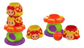 Brinquedo Educativo Bebe Empilhar Torre Joaninha Bolinha