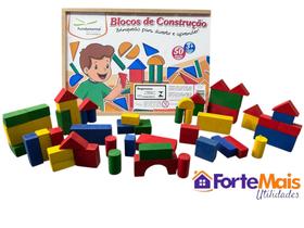 BRINQUEDO EDUCATIVO BLOCO DE CONSTRUÇÃO 50 Peças - FUNDAMENTAL BRINQUEDOS