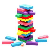 Brinquedo educativo, blocos altos empilhados de cores grandes para crianças