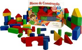 Brinquedo Educativo Blocos De Construção 50 Peças - FUNDAMENTAL - EDITORA FUNDAMENTAL