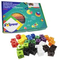 Brinquedo Educativo Blocos de Montar Linked Cubes 100 Peças