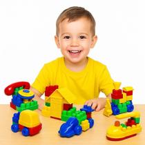 Brinquedo Educativo Blocos De Montar Quebra Cuca 120 Peças