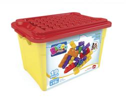 Brinquedo educativo blocos para montar Box Blok caixa de blocos MK165 DISMAT 19 peças - DISMAT BRINQUEDOS