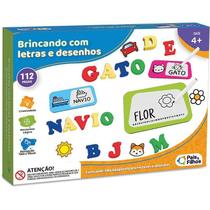 Brinquedo Educativo Brincando Com Letras E Desenhos Com 20 Peças Brinquedo Educativo Brincando Com Letras E Desenhos Com 20 Peças