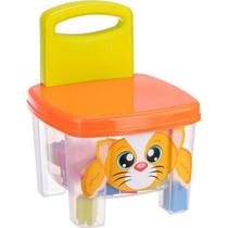 Brinquedo Educativo Cadeira com Blocos e Adesivos 40 Peças Gulliver Brinquedo Educativo Cadeira com Blocos e Adesivos 40 Peças Gulliver