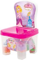 Brinquedo Educativo Cadeirinha Kidverte Princesas 28 Blocos De Montar +24 Meses Big Star