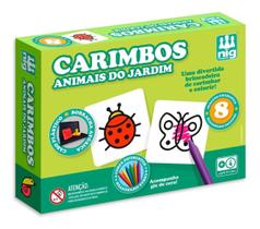 Brinquedo Educativo Carimbos Animais do Jardim com Giz de Cera Nig