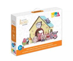 Brinquedo Educativo Casinha 3D Passa Formas Animais da Fazenda Madeira 17 Peças 2+ Anos