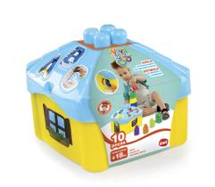 Brinquedo educativo Casinha de Atividades blocos 10 peças MK211 DISMAT
