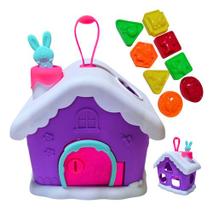 Brinquedo Educativo Casinha de Neve Peças De Encaixar coloridas Pedagogica e Didatica Crianças 1 ano Casa Com Chave