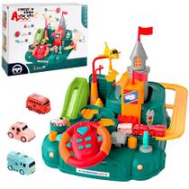 Brinquedo Educativo com Pista de Carrinhos Volante Rampas Obstáculos e Interação Verde Brinquedo Educativo com Pista de Carrinhos Volante Rampas Obstáculos e Interação Verde