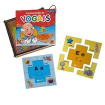 Brinquedo educativo conhecendo as vogais caixa premium gr