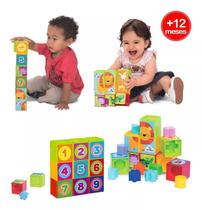 Brinquedo Educativo Cubinhos 5 em 1 Colorido Bichinhos - Mercotoys