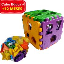 Brinquedo Educativo Cubo Didático Blocos de Encaixe Menino e Menina