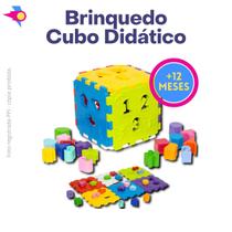 Brinquedo Educativo Cubo Didatico Colorido Blocos De Encaixe