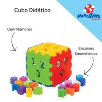 Brinquedo Educativo Cubo Didático com Blocos Geométricos - Mercotoys