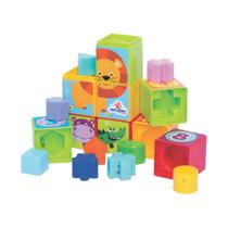 Brinquedo Educativo Cubo Didático Cubinhos De Encaixe 5 em 1