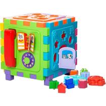 Brinquedo Educativo Cubo Didático Grande 2 em 1 Brinquedo Educativo Cubo Didático Grande 2 em 1