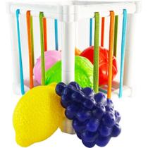 Brinquedo Educativo Cubo Divertido com Elástico e Frutinhas