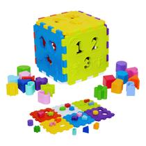 Brinquedo Educativo Cubo Mágico Grande Didático Infantil Encaixe 6 Faces