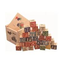 Brinquedo educativo: cubos de madeira, figuras, números, letras, 48 unidades