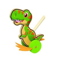 Brinquedo Educativo De Empurrar Dino Rola Em Mdf
