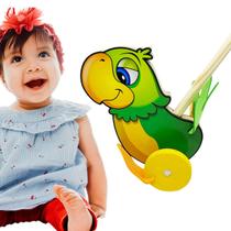 Brinquedo Educativo de Empurrar Louro Rola em MDF