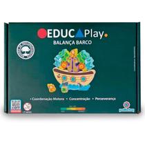 Brinquedo Educativo de Madeira Animais Balança Barco EducaPlay - Polibrinq Brinquedo Educativo de Madeira Animais Balança Barco EducaPlay - Polibrinq