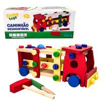 Brinquedo Educativo de Madeira - Caminhão Desmontável Bate Pino