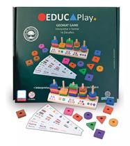 Brinquedo Educativo de Madeira Cores e Formas Geomat Game EducaPlay - Polibrinq Brinquedo Educativo de Madeira Cores e Formas Geomat Game EducaPlay - Polibrinq