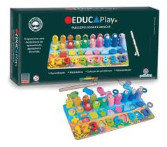 Brinquedo Educativo de Madeira Tabuleiro Somar e Brincar EducaPlay - Polibrinq Brinquedo Educativo de Madeira Tabuleiro Somar e Brincar EducaPlay - Polibrinq