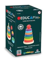 Brinquedo educativo de madeira - torre multi encaixe bdm31 Brinquedo educativo de madeira - torre multi encaixe bdm31