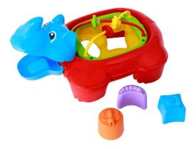 Brinquedo educativo didático c/ peças de encaixar rino c/ corpo giratório - maral Brinquedo educativo didático c/ peças de encaixar rino c/ corpo giratório - maral