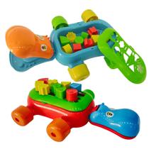 Brinquedo Educativo Didático Hipopótamo Com Peças De Encaixe
