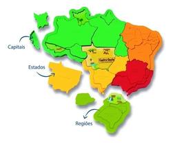 Brinquedo Educativo Didático Mapa Do Brasil 3d Original Elka