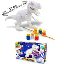 Brinquedo Educativo Dinossauro Rex Branco para Colorir Presente 3 anos Menino e Menina - Adijomar Brinquedos
